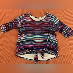 Colorful Kim & Cami 3/4 Sleeve Women’s Tie-up Blouse XL